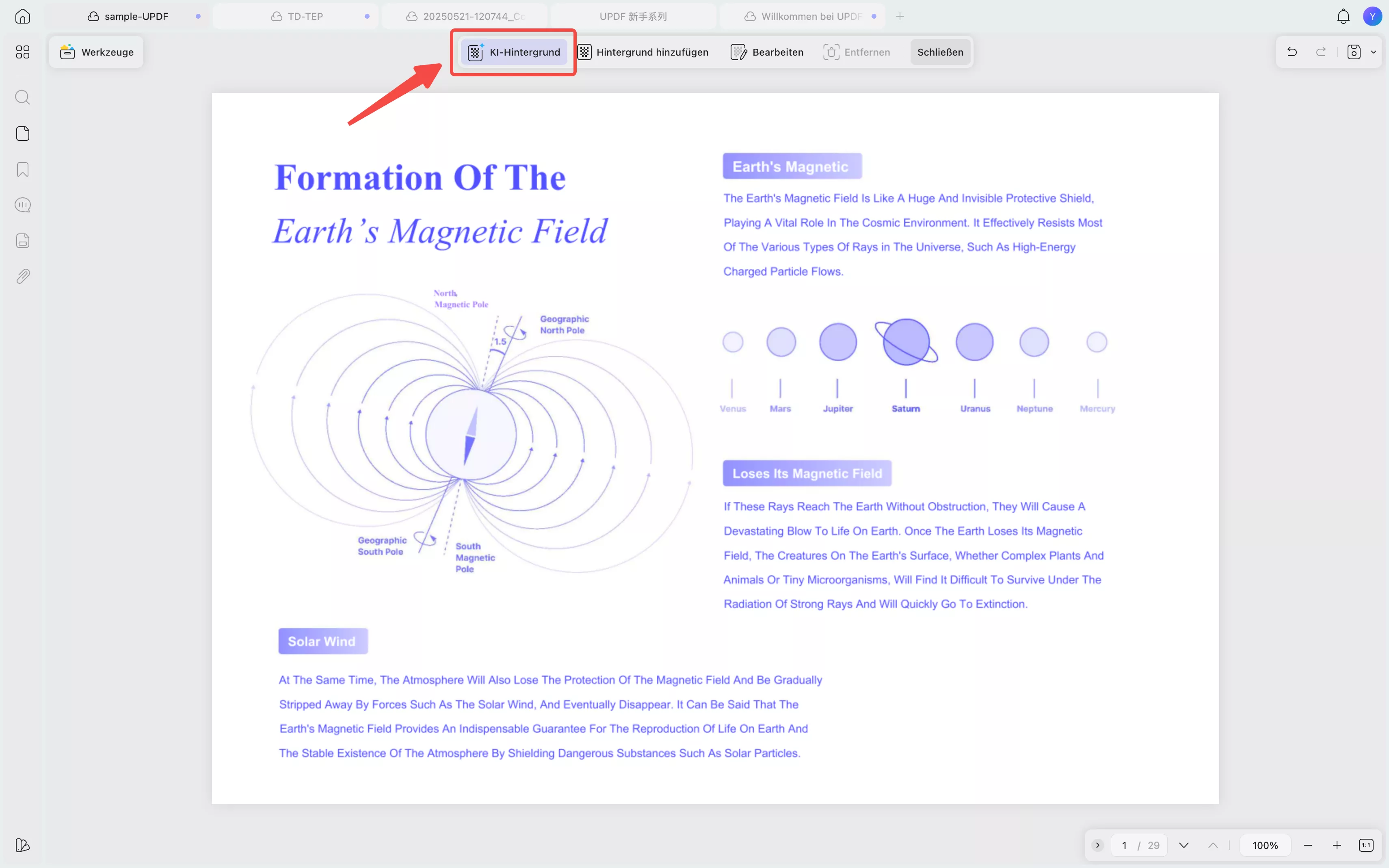 Klicken Sie auf den KI-Hintergrund