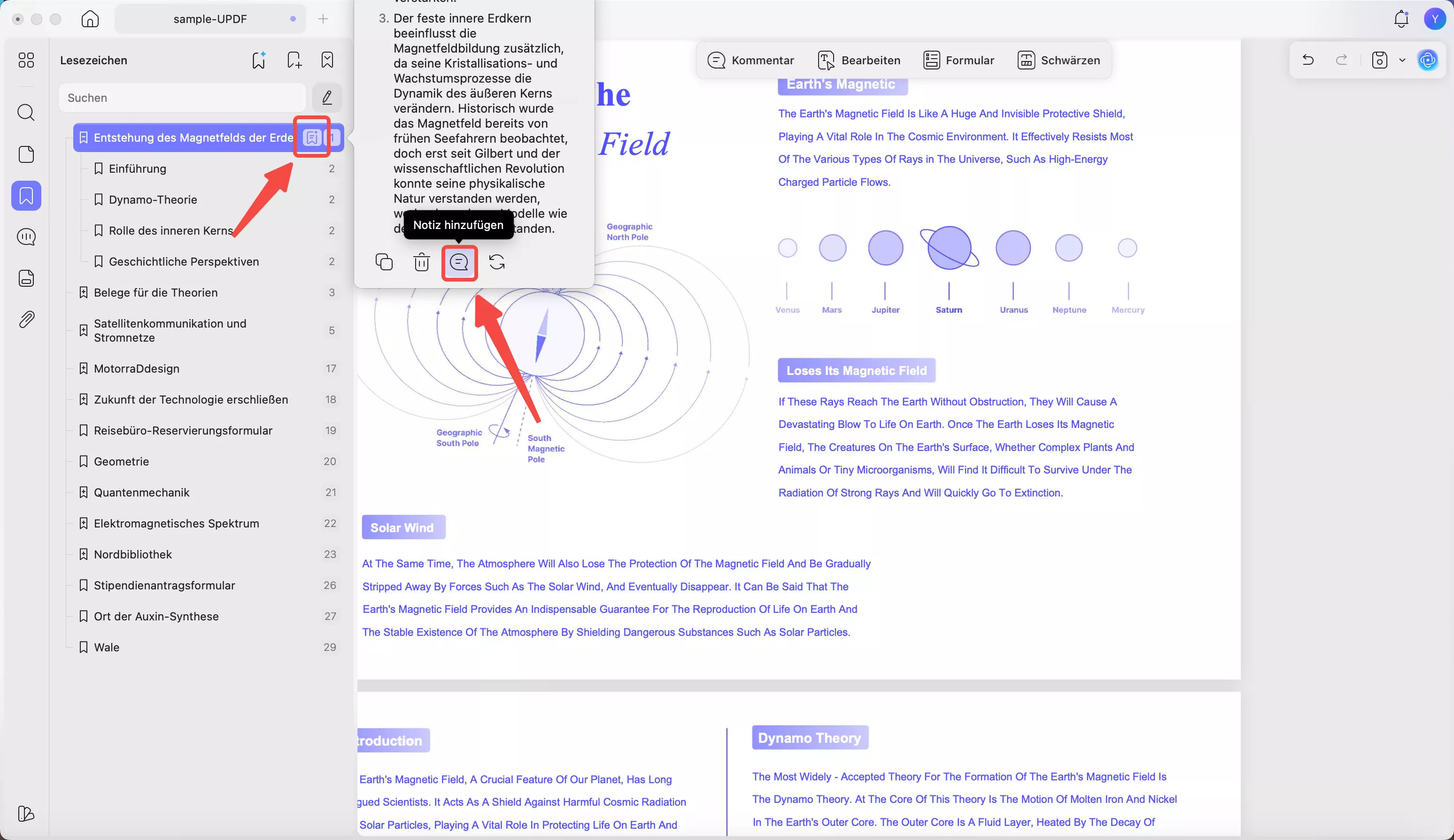 Fassen Sie jedes Lesezeichen kurz und prägnant zusammen
