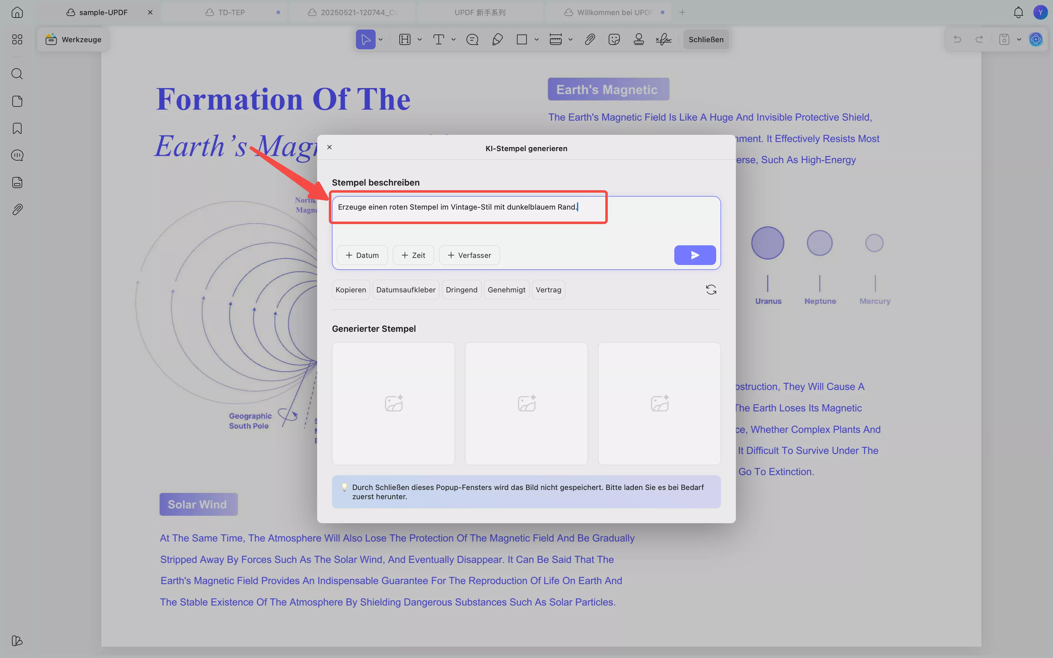 Beschreibe die Briefmarke anhand einer Vorgabe