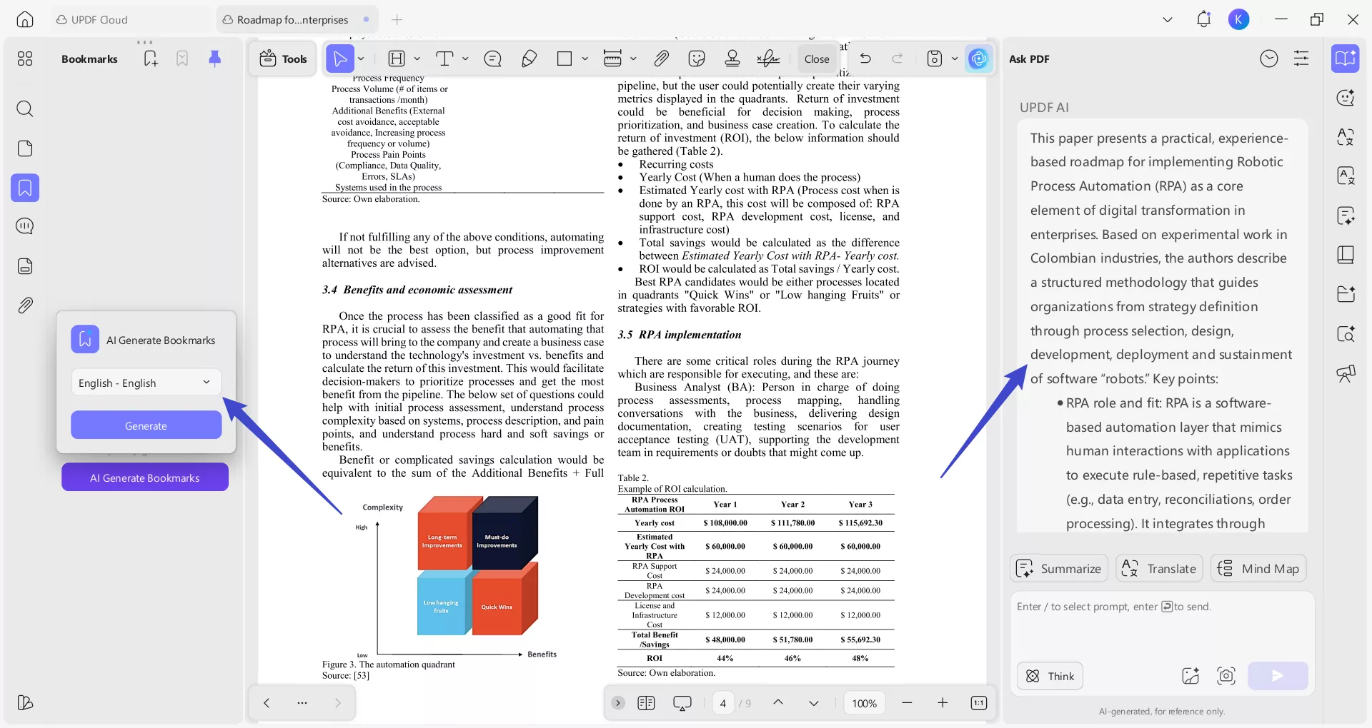 generate ai bookmark for fast reading