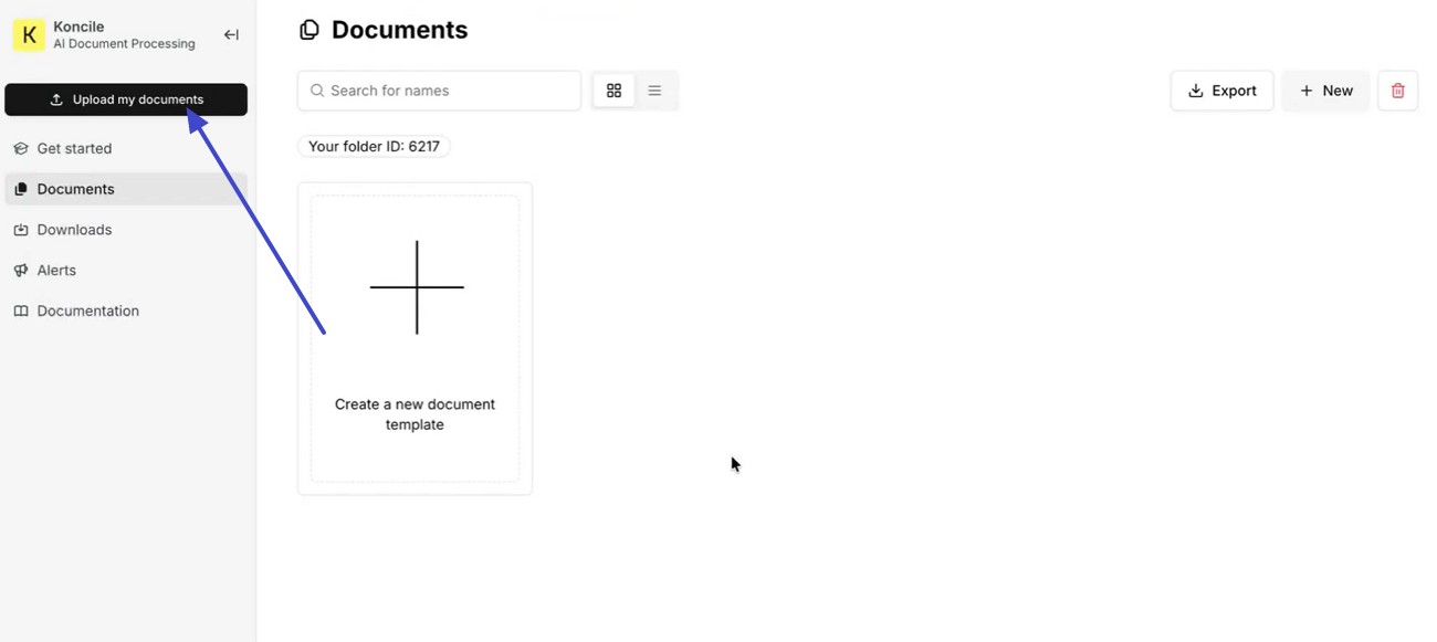 select the upload my document option