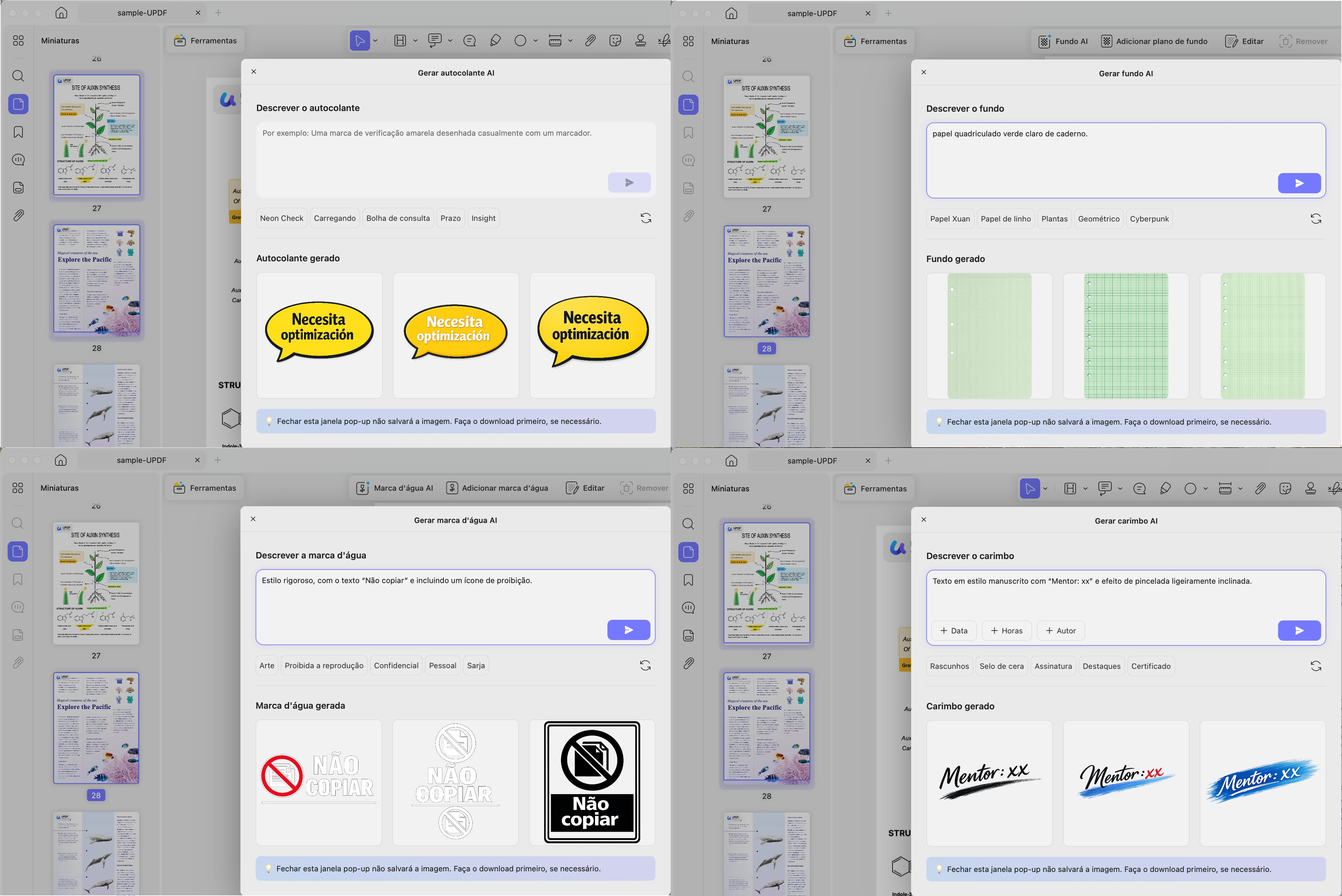 mac ai generate sticker stamp watermark and background updf