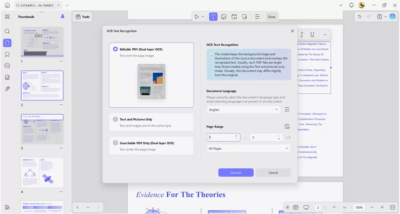 perform ocr for scanned unreadable pdf