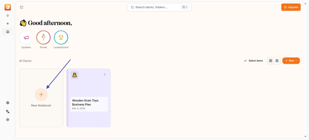  create new notebook ai tutor