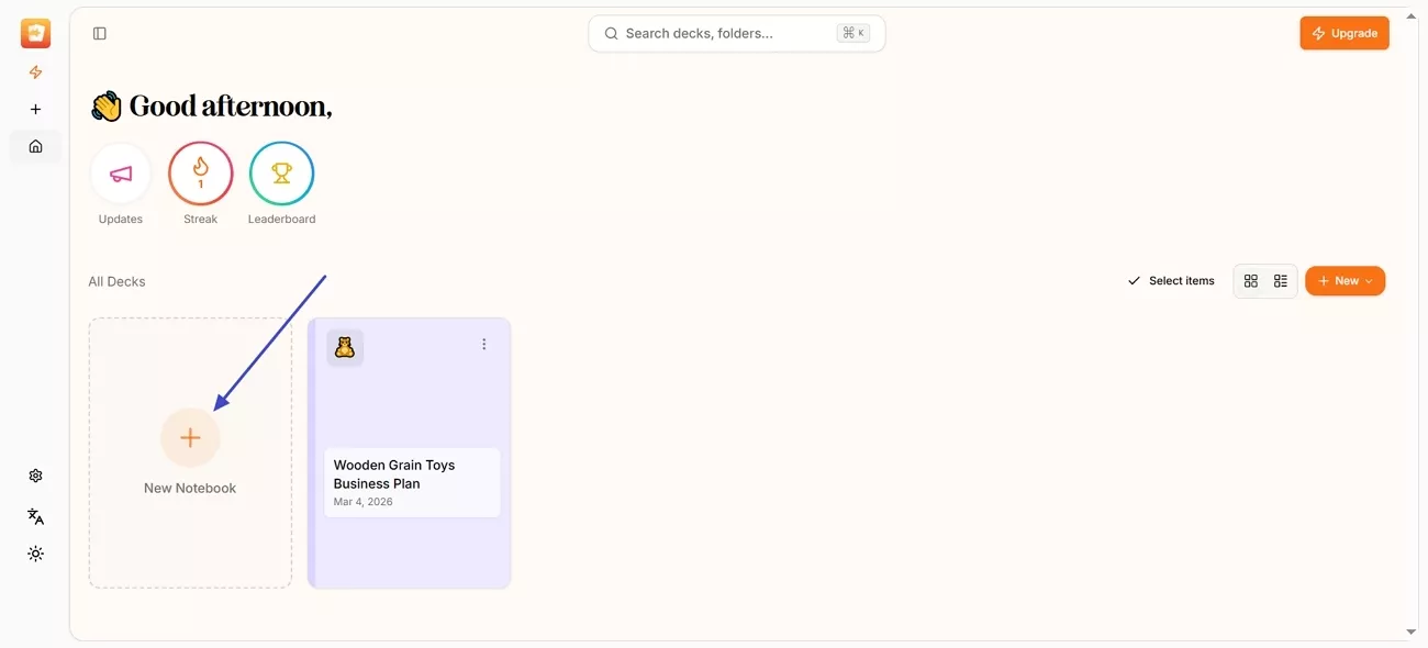  create new notebook ai tutor