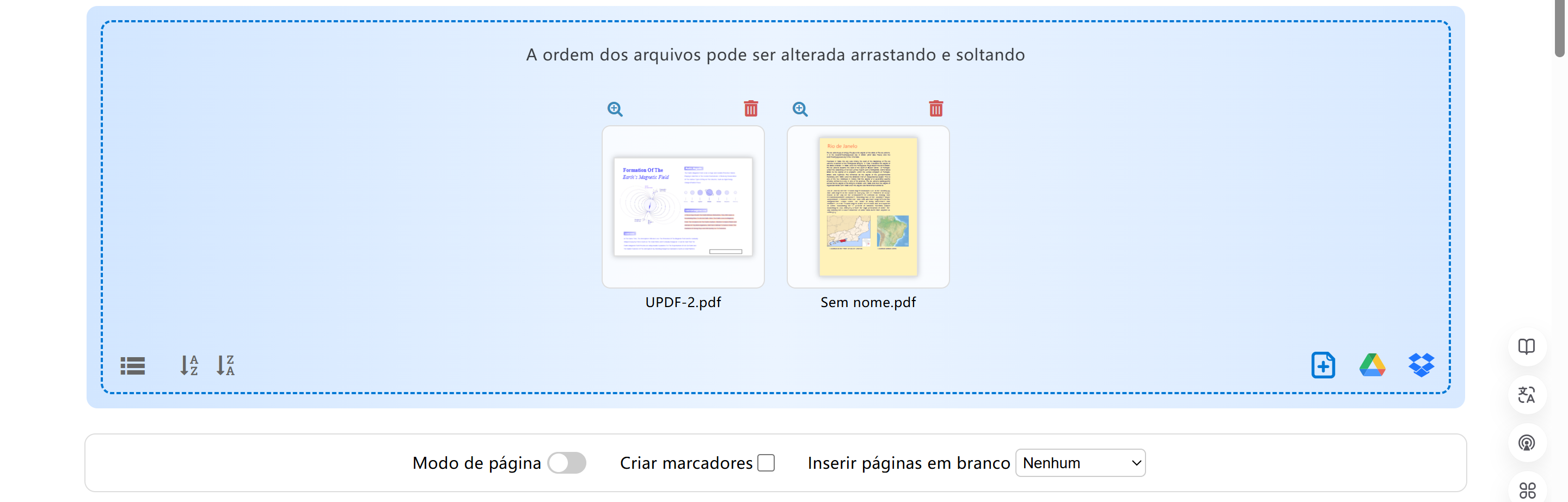 Mesclar PDF e Word no PDF24