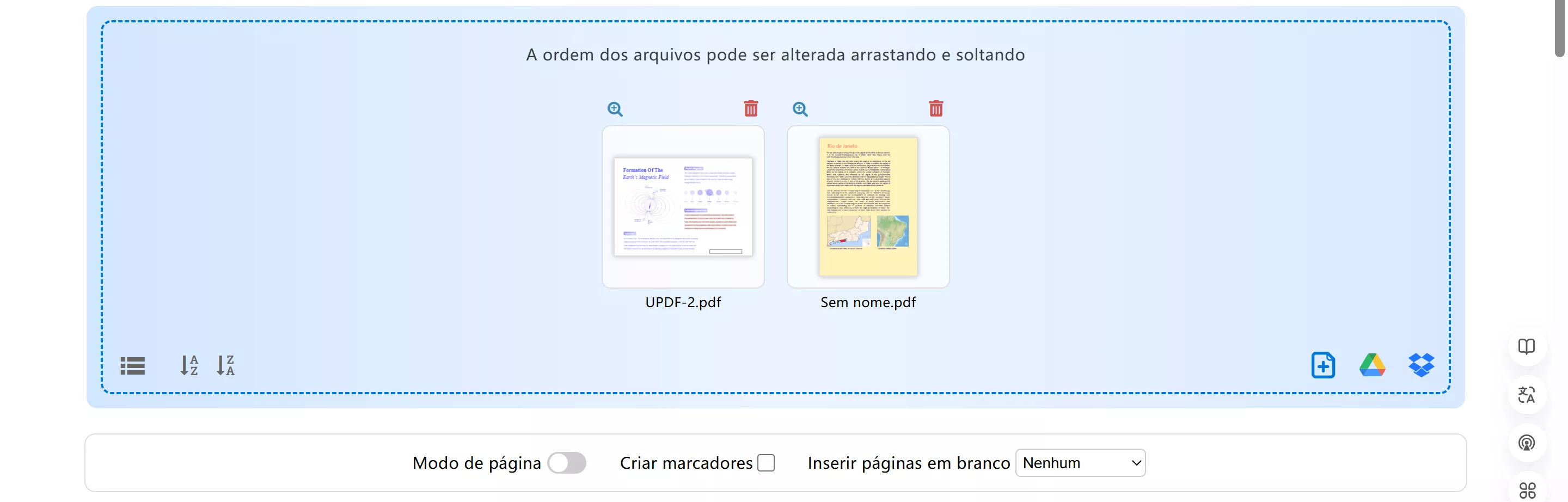 Mesclar PDF e Word no PDF24