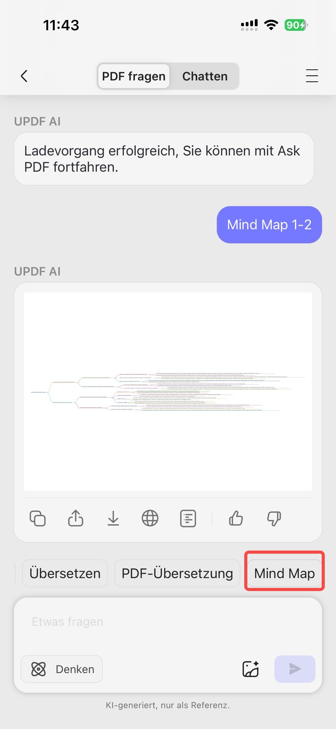 ios updf ai generate mind map