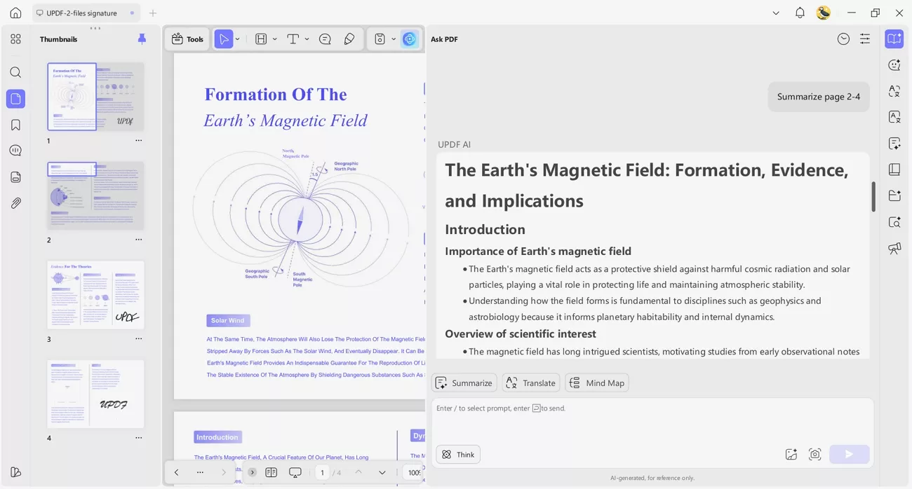  summarize complex pdfs updf
