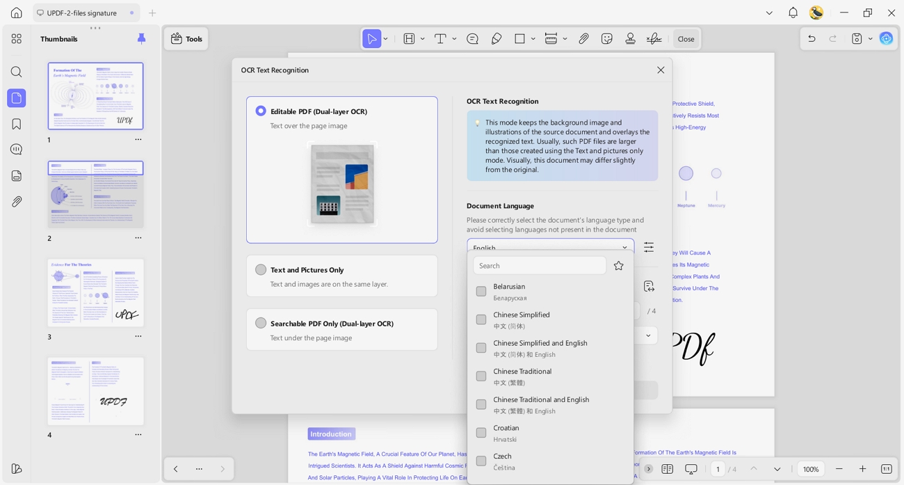 turn scanned pdf editible document