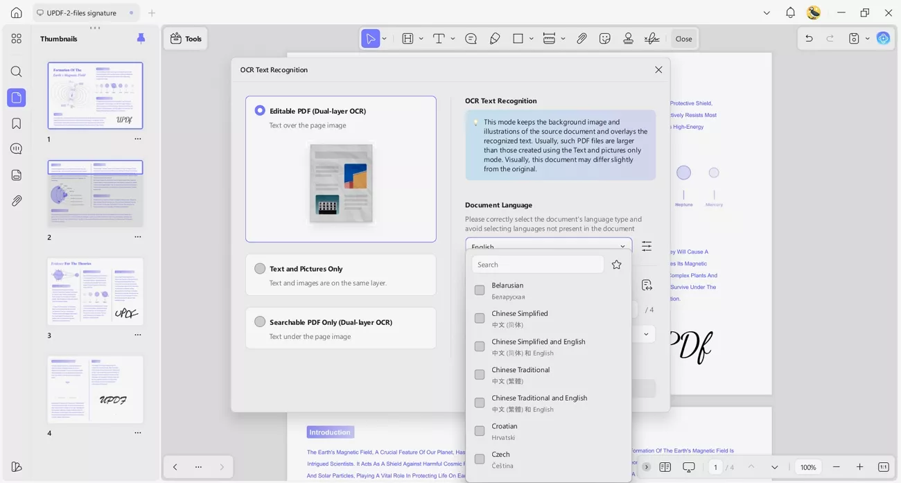 turn scanned pdf editible document