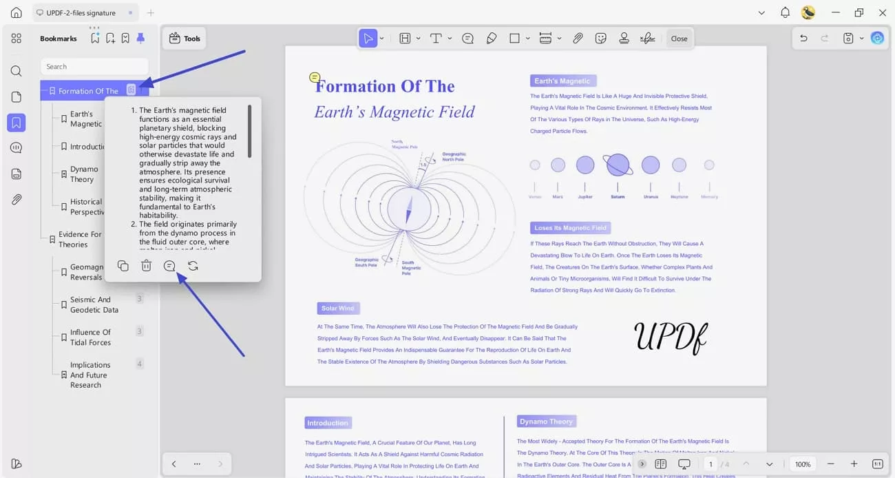 summarize each bookmark concisely