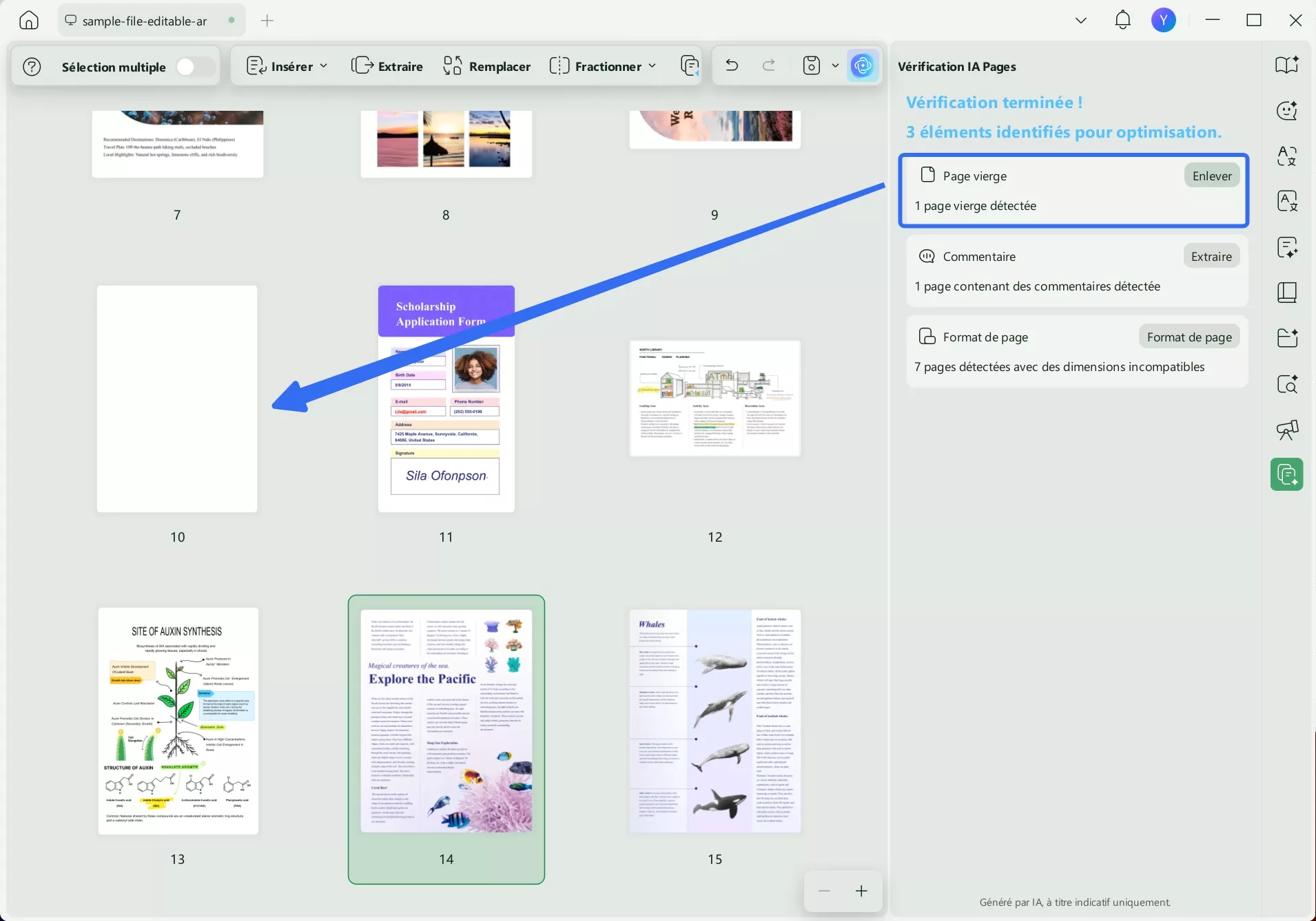 accéder à la page concernée