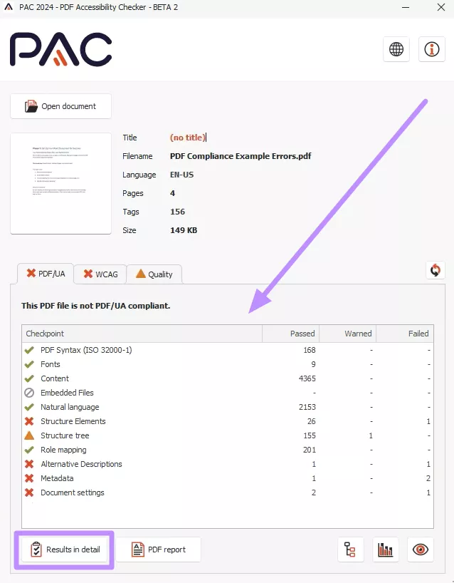 review the check report