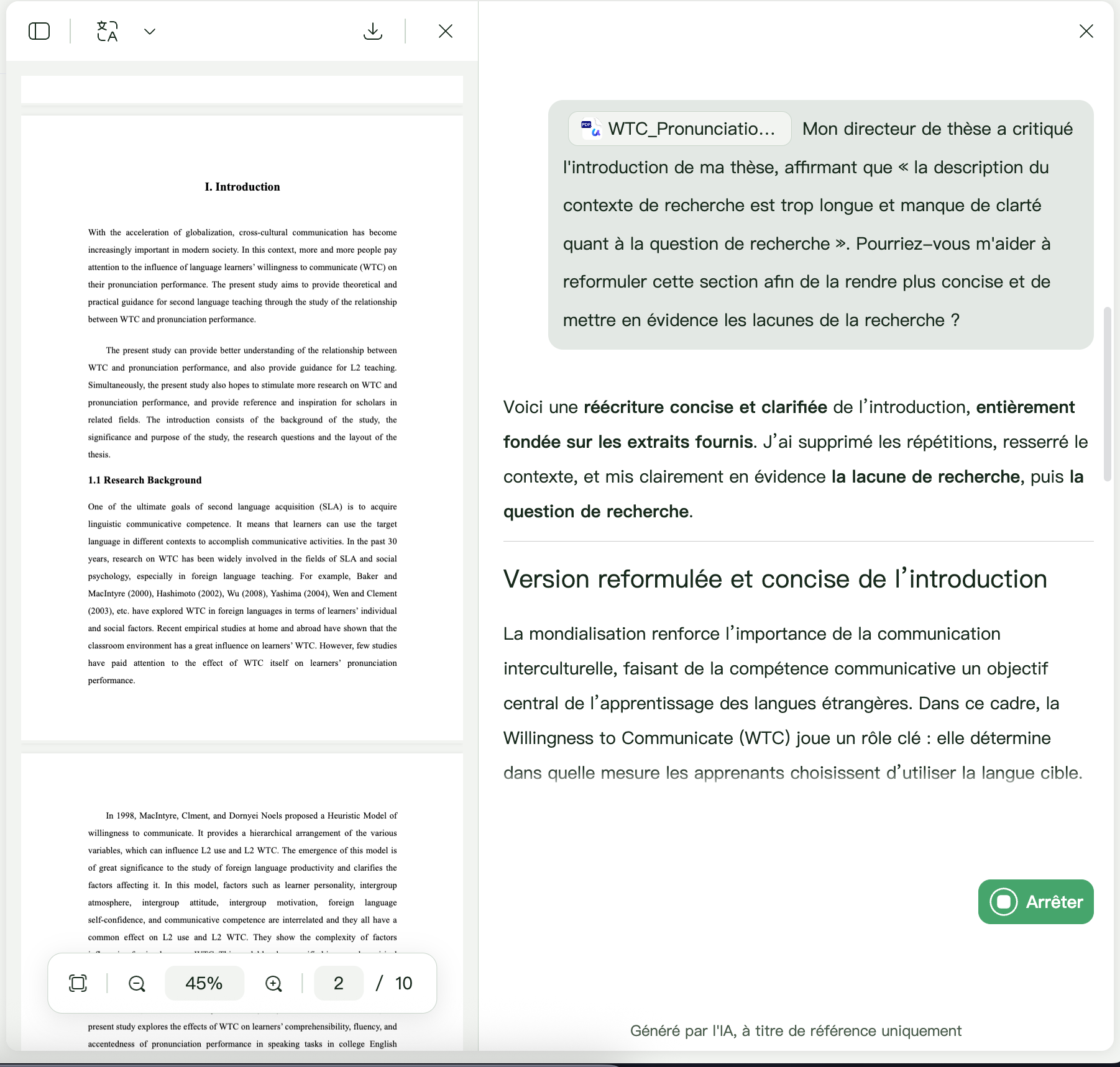 UPDF AI Paraphraseur académique