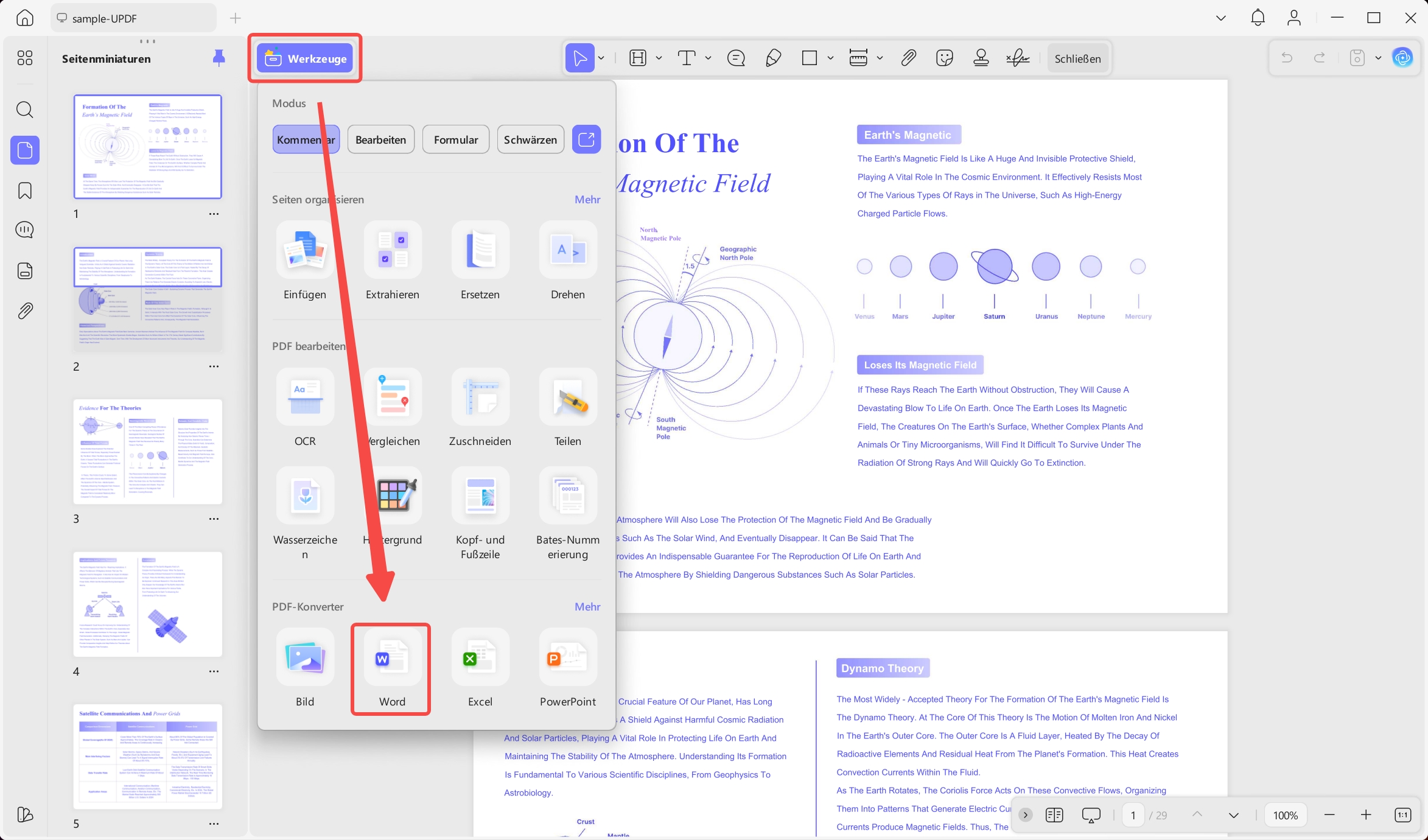 Export von PDF nach OpenOffice