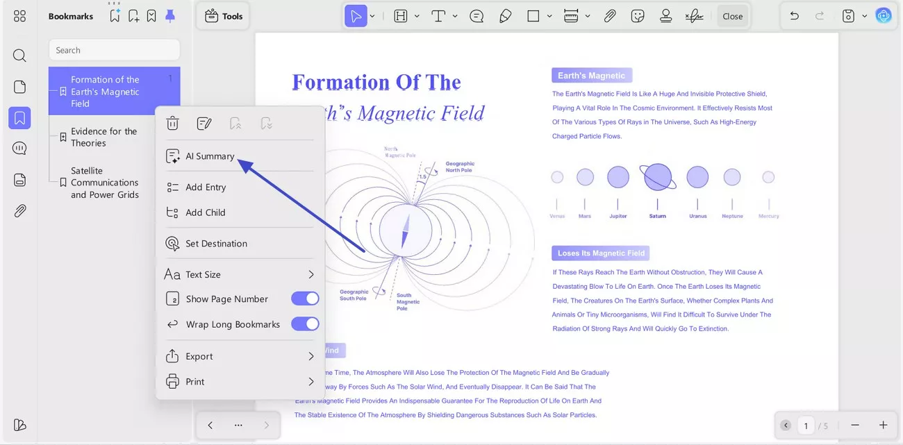 choose ai summary from the list