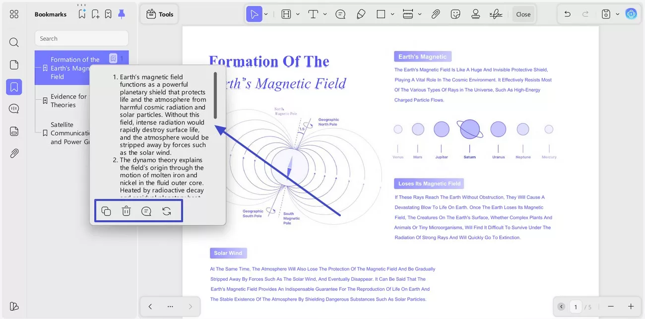 review and manage the summary 