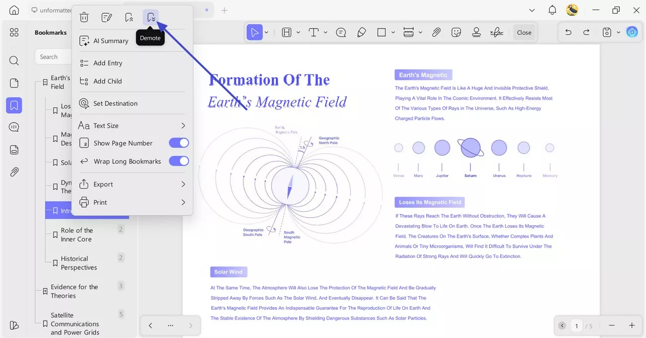 pick the demote option 