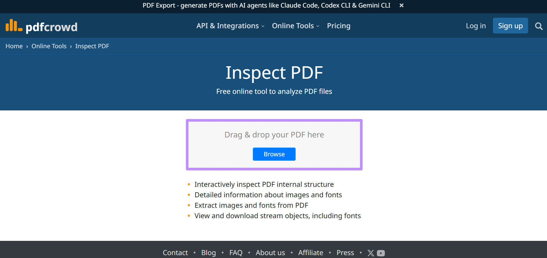 upload file to online tool