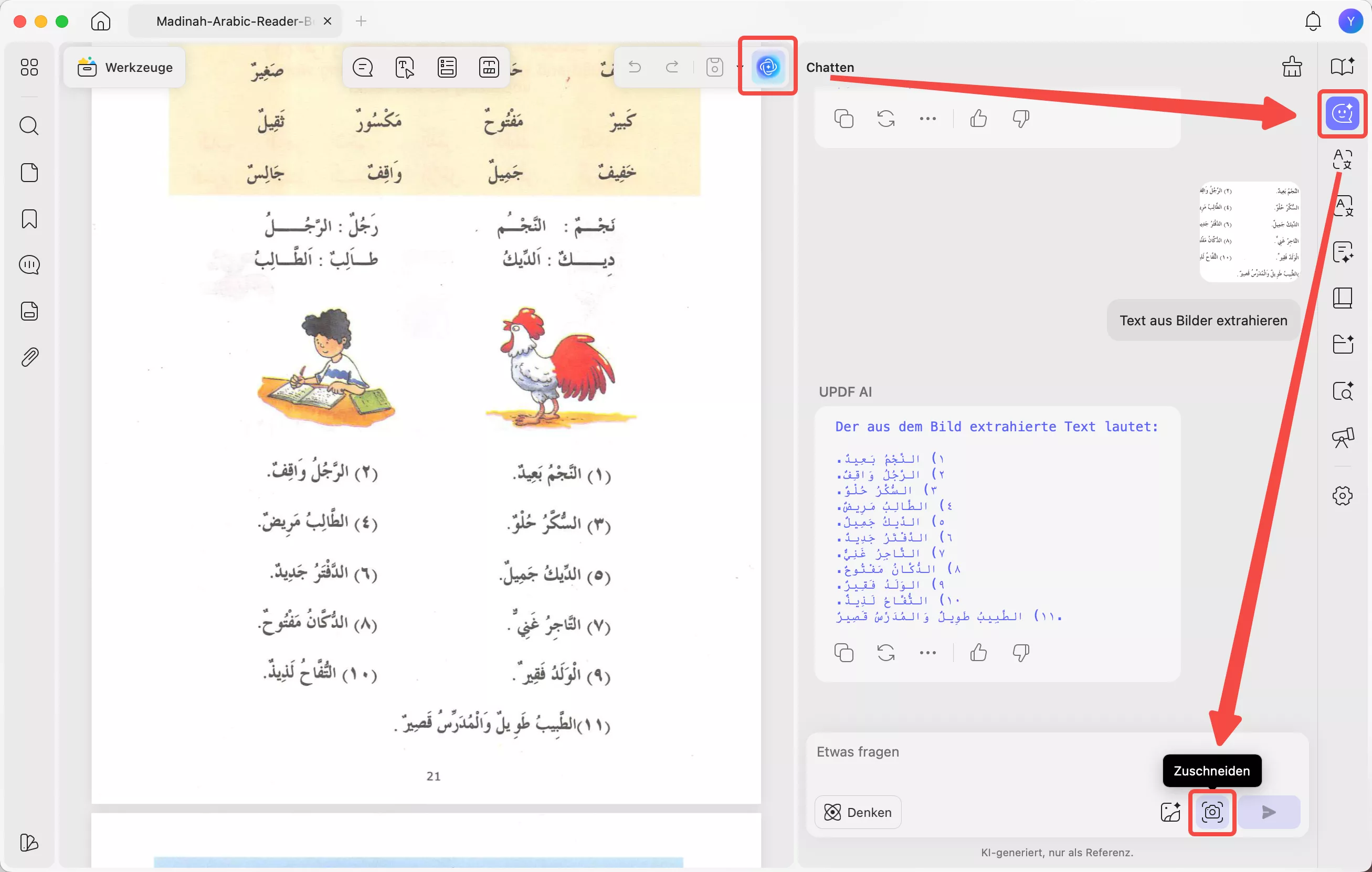 Arabischen Text aus einem gescannten PDF-Dokument mit UPDF unter Windows extrahieren