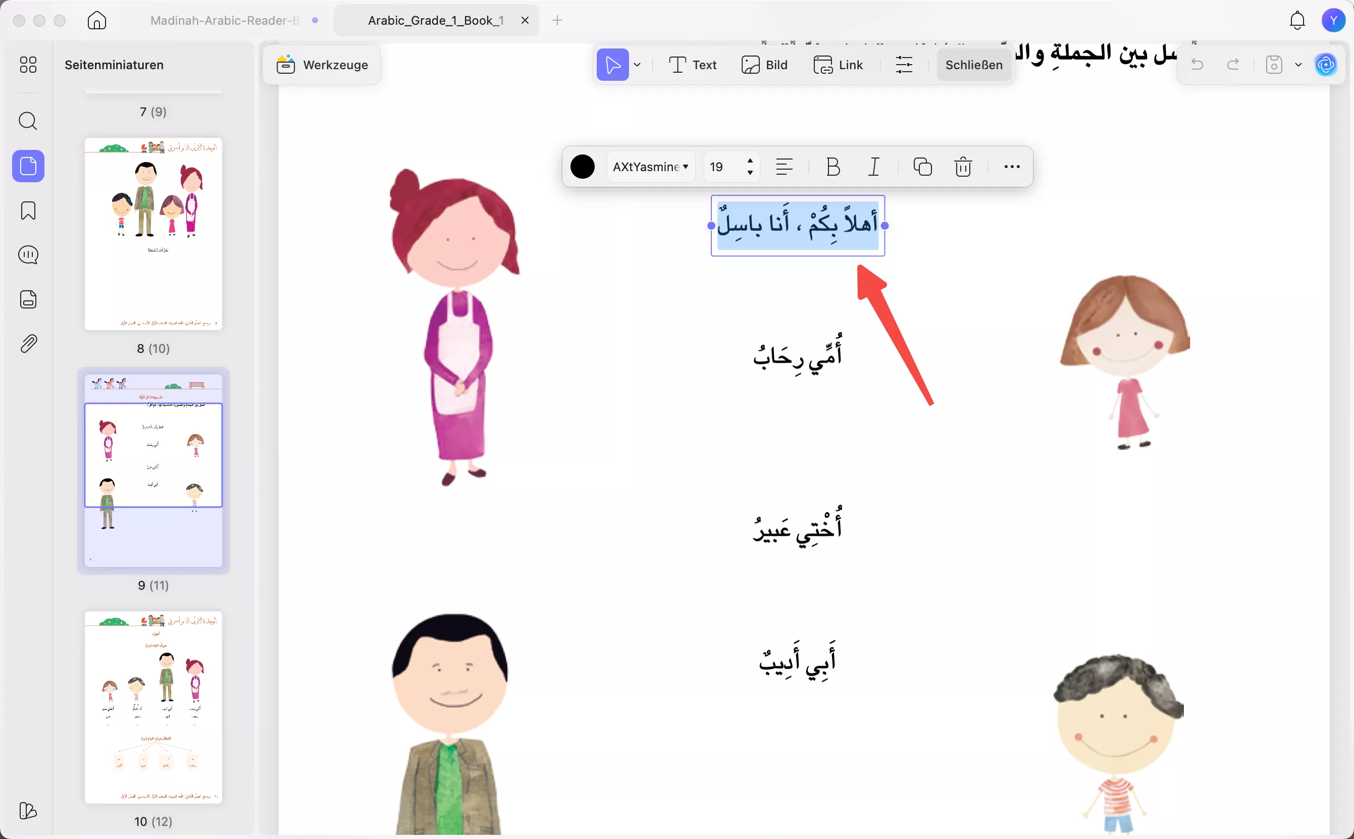 Arabischen Text in PDF bearbeiten (updf)