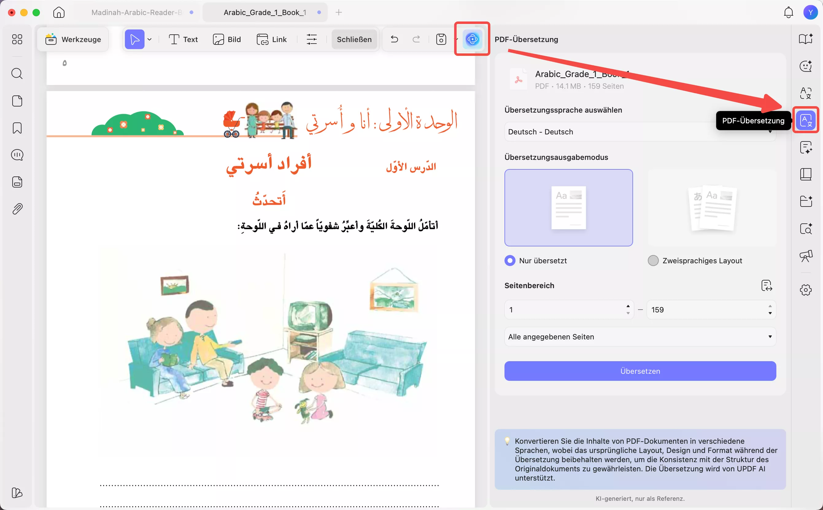 Arabisches PDF ins Deutsche übersetzen