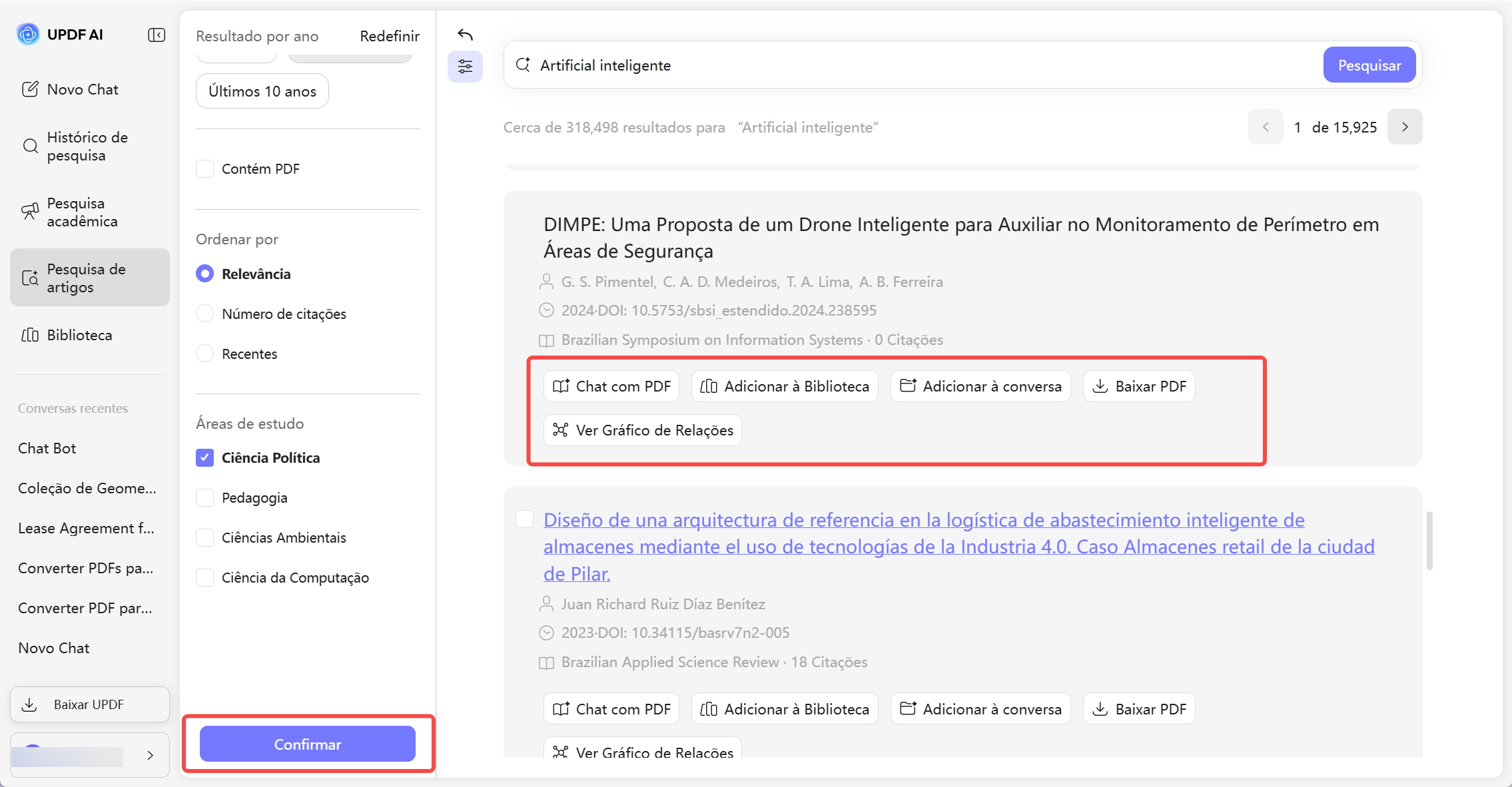 Gerar e utilizar resultados
