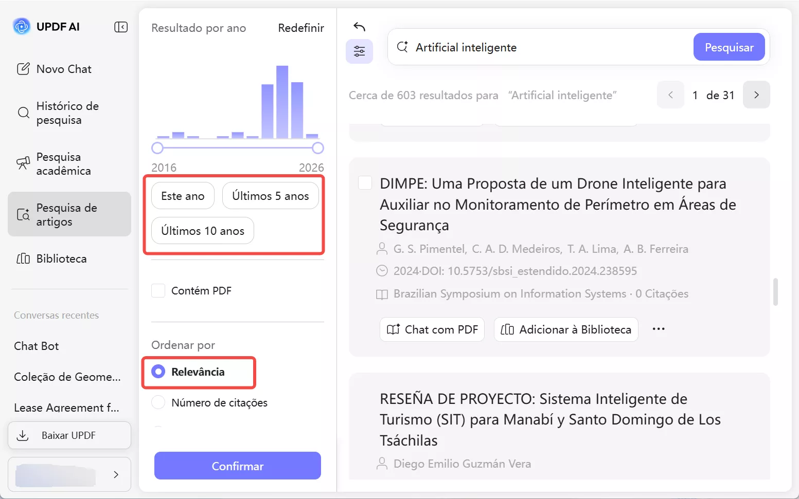 Refinar os resultados da pesquisa