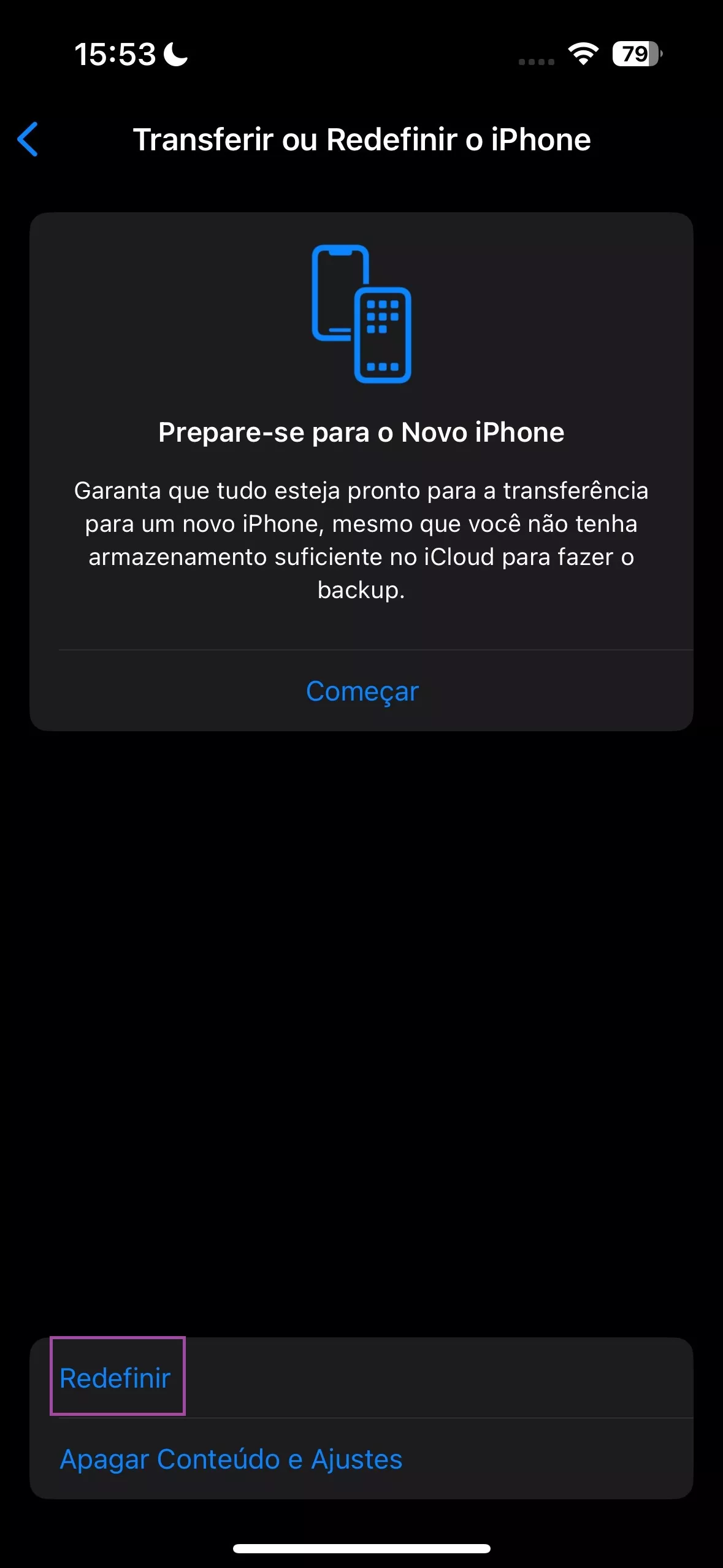 Continue para restaurar o iPhone