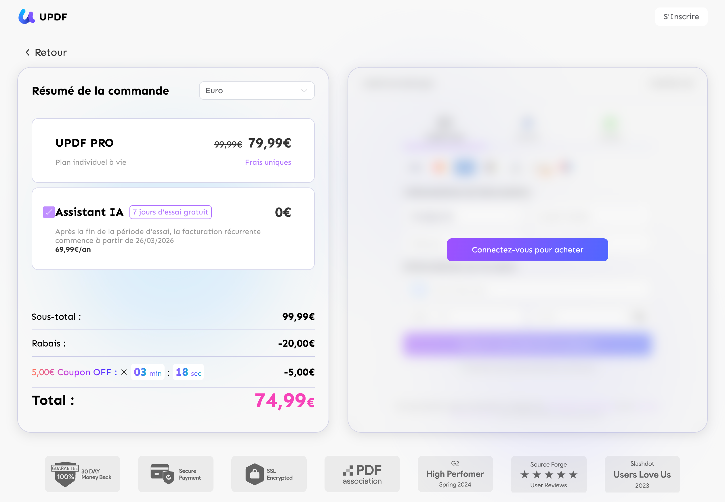 Appliquez le code promo en le collant