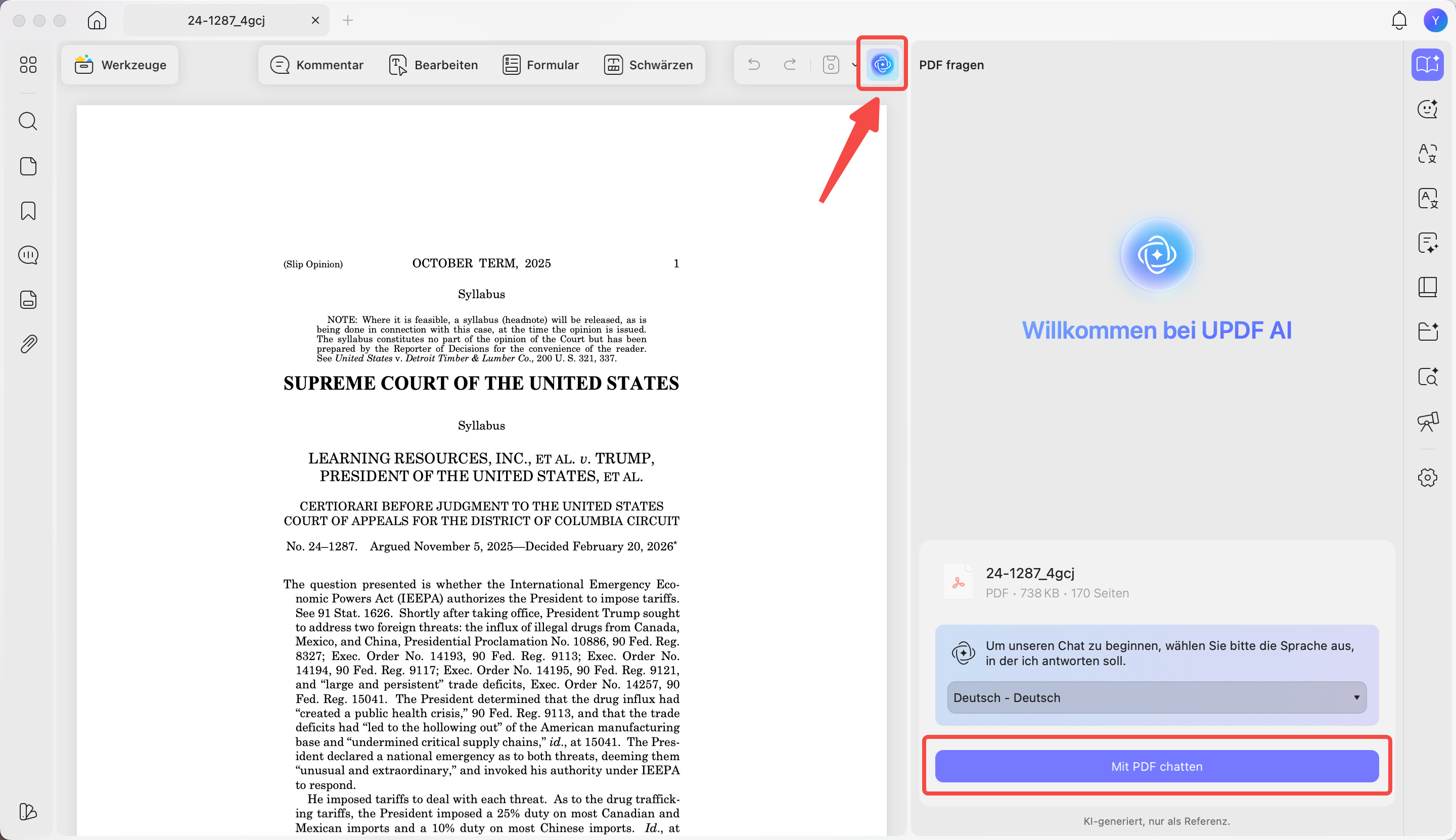 updf ai und mit PDF chatten