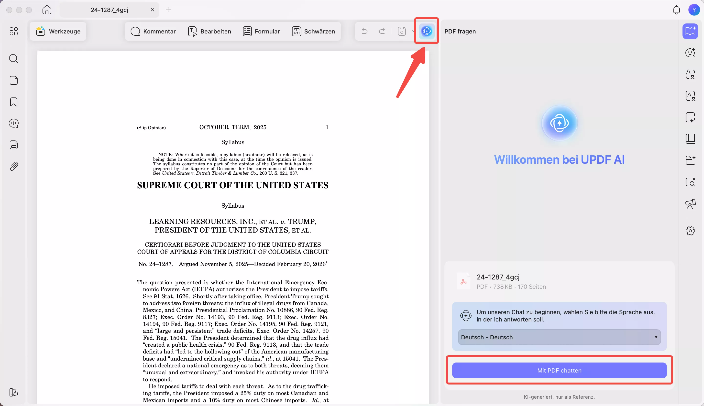 updf ai und mit PDF chatten