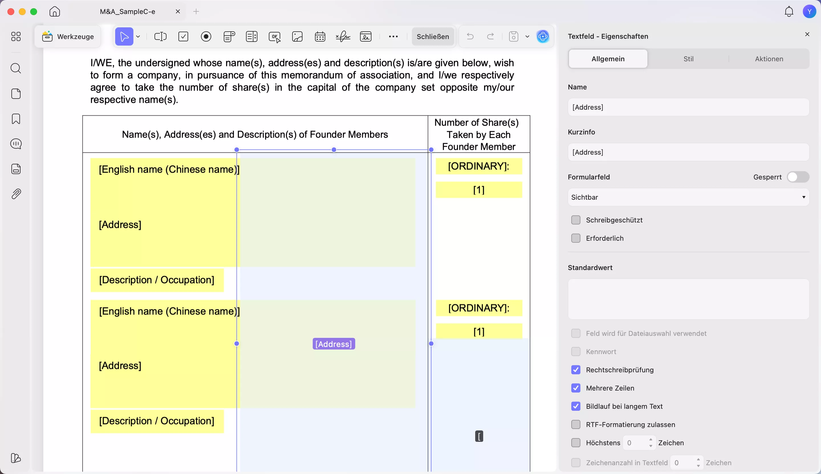 Füllen Sie das Muster für ein juristisches Memo aus