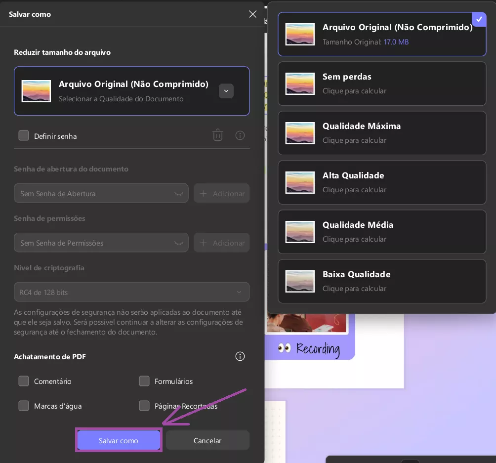 Reduzir Tamanho do Arquivo