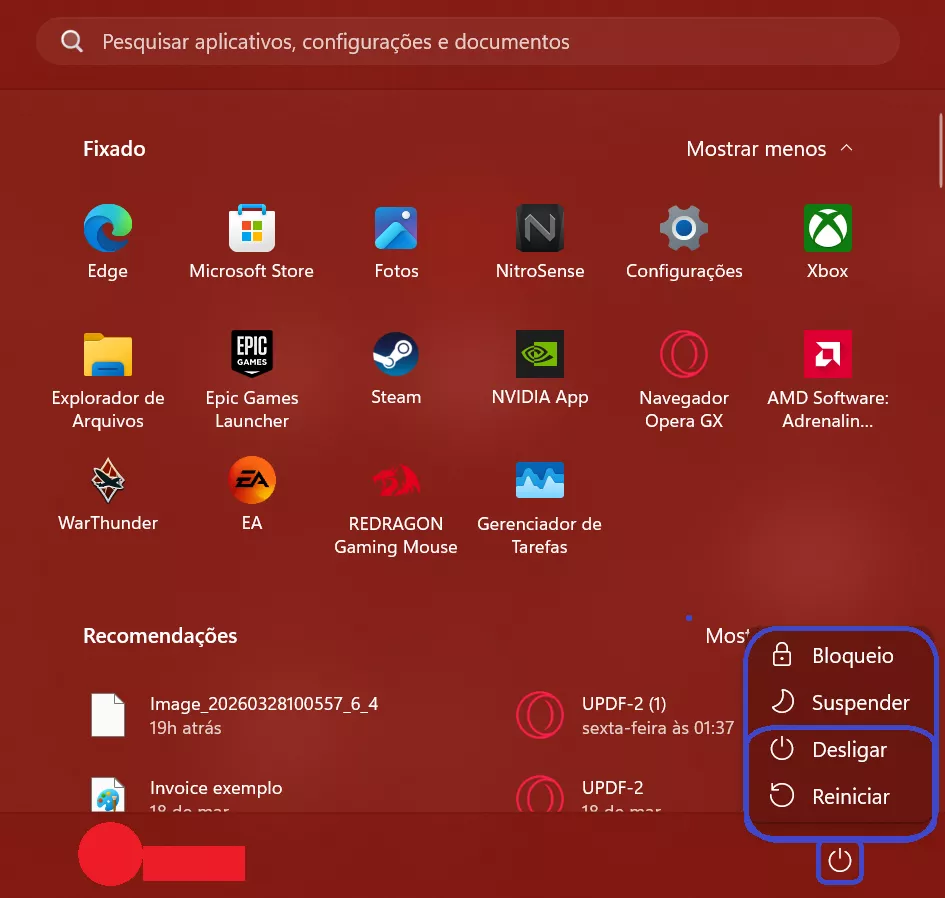 Reiniciar o computador