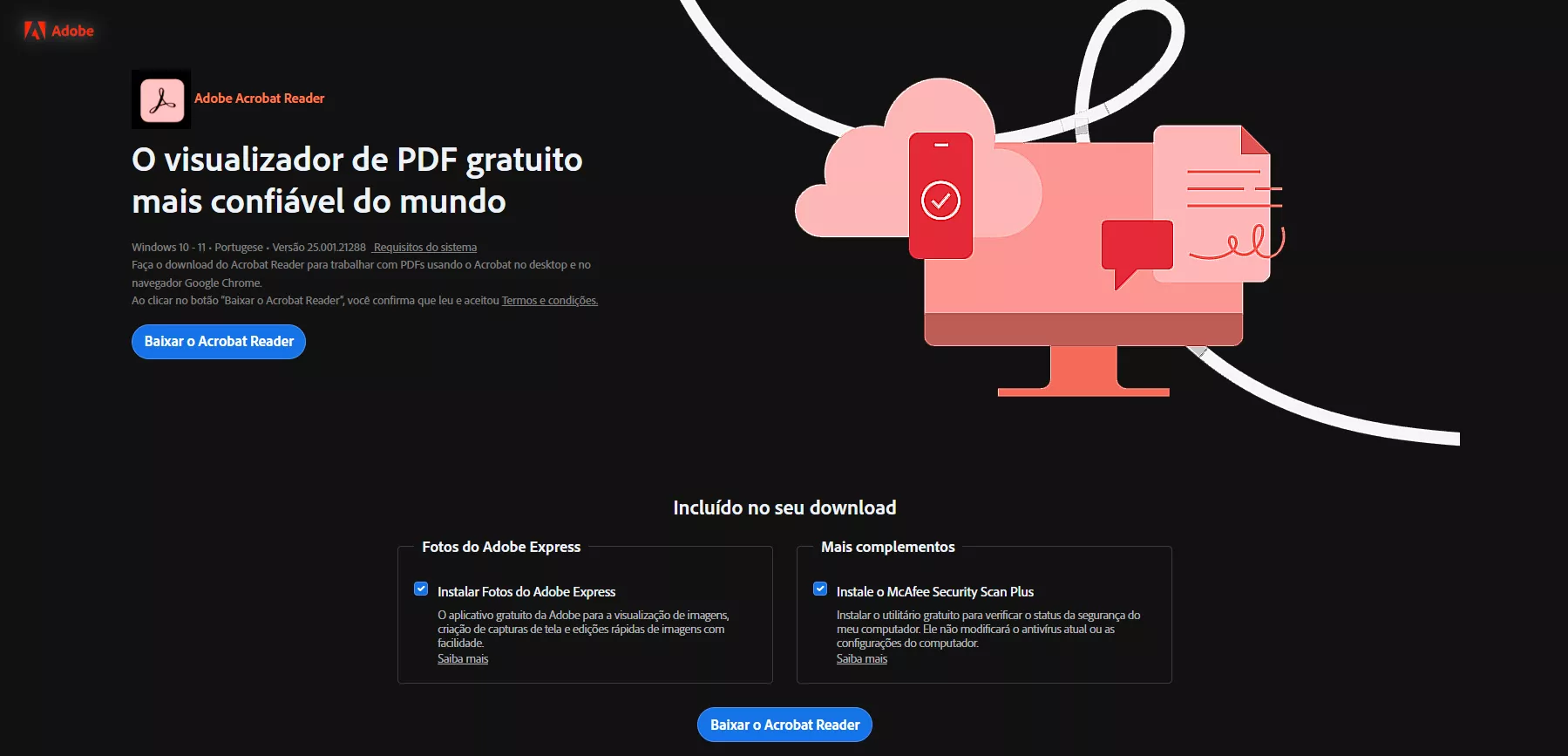 Reinstalar o Adobe Acrobat a partir do site