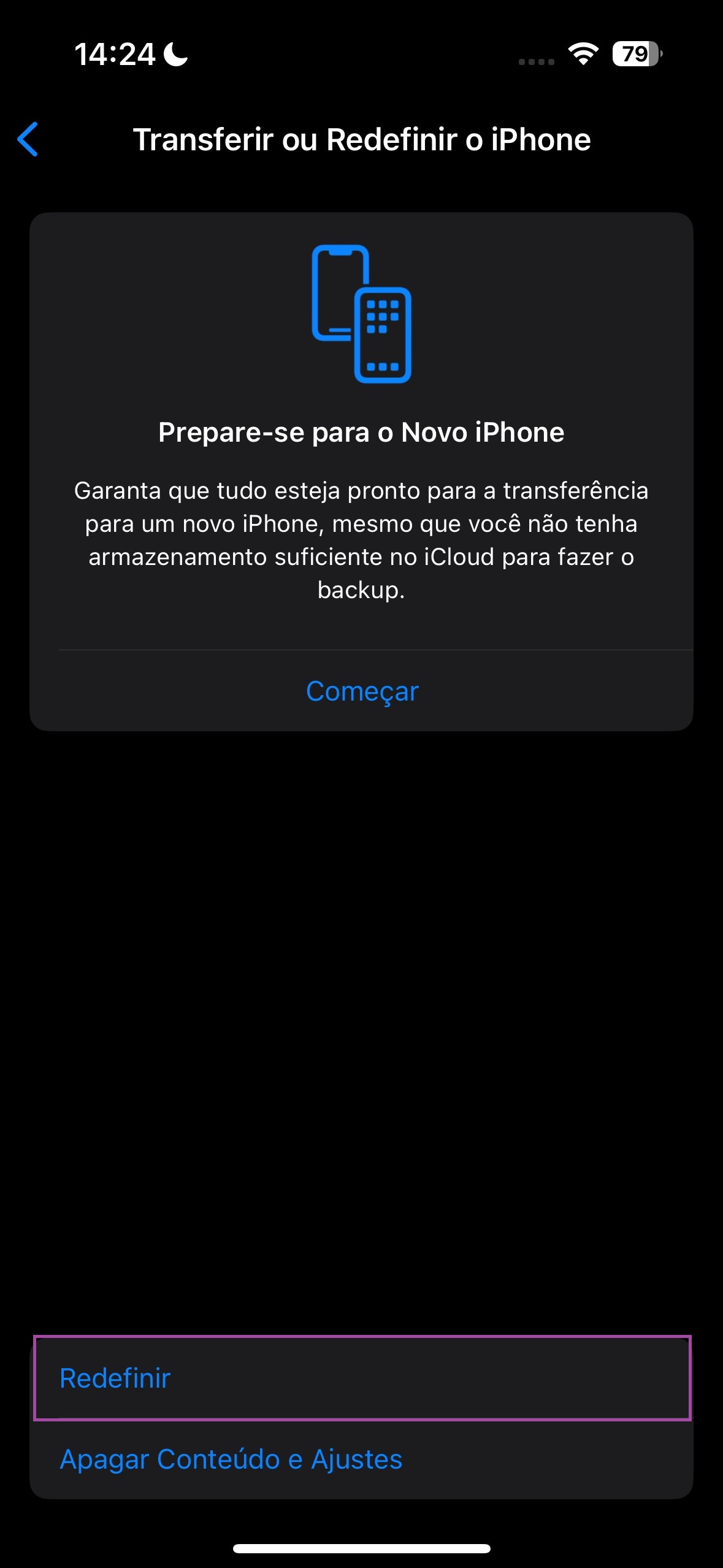 Redefinir Todas as Configurações