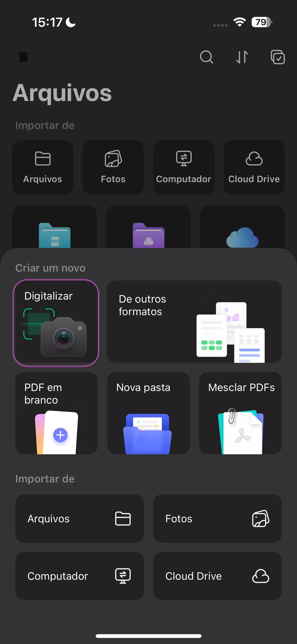 Selecionar scanner no UPDF para iOS