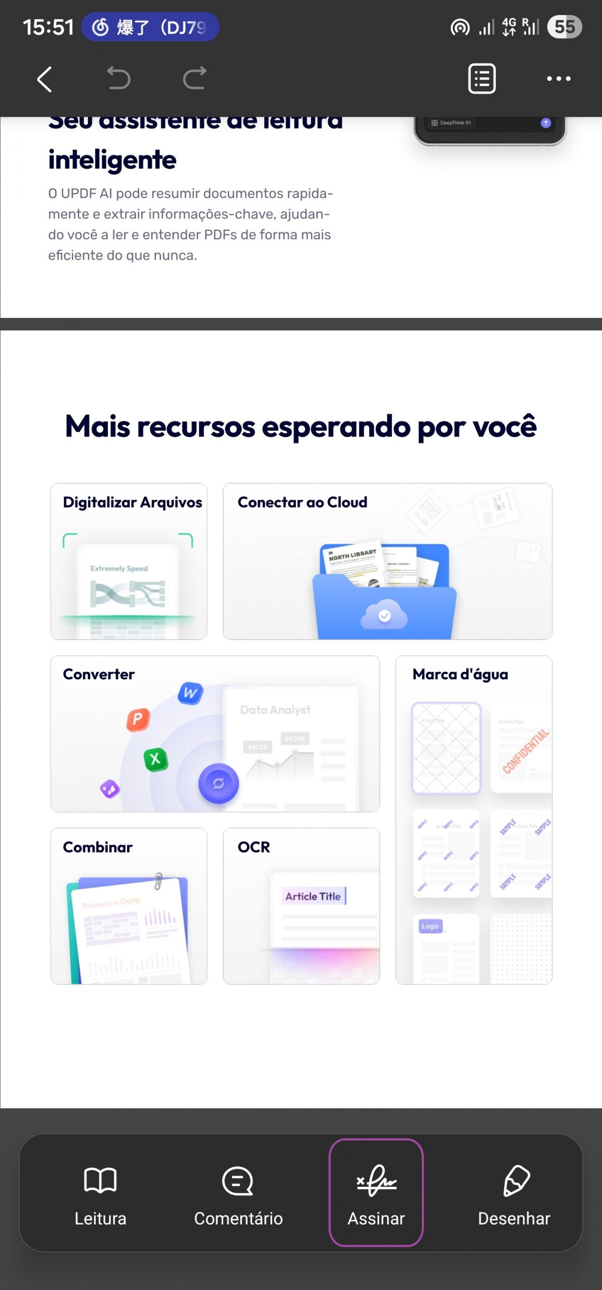 selecionar assinar