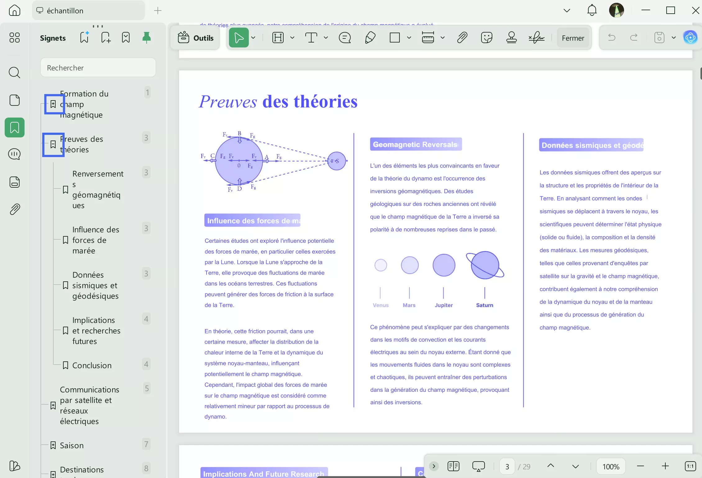 Développer ou réduire les signets