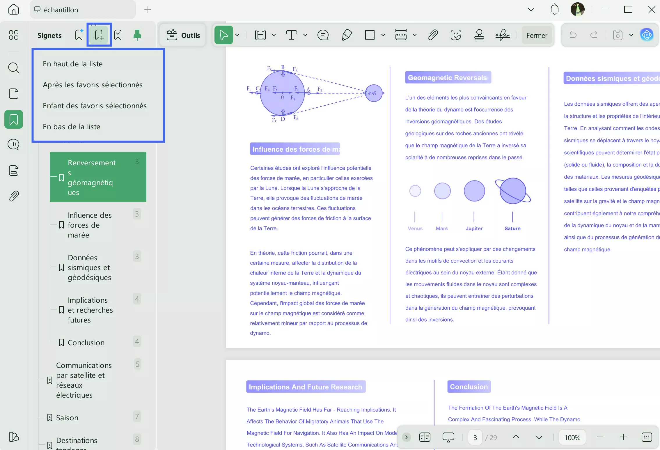créer de nouveaux signets