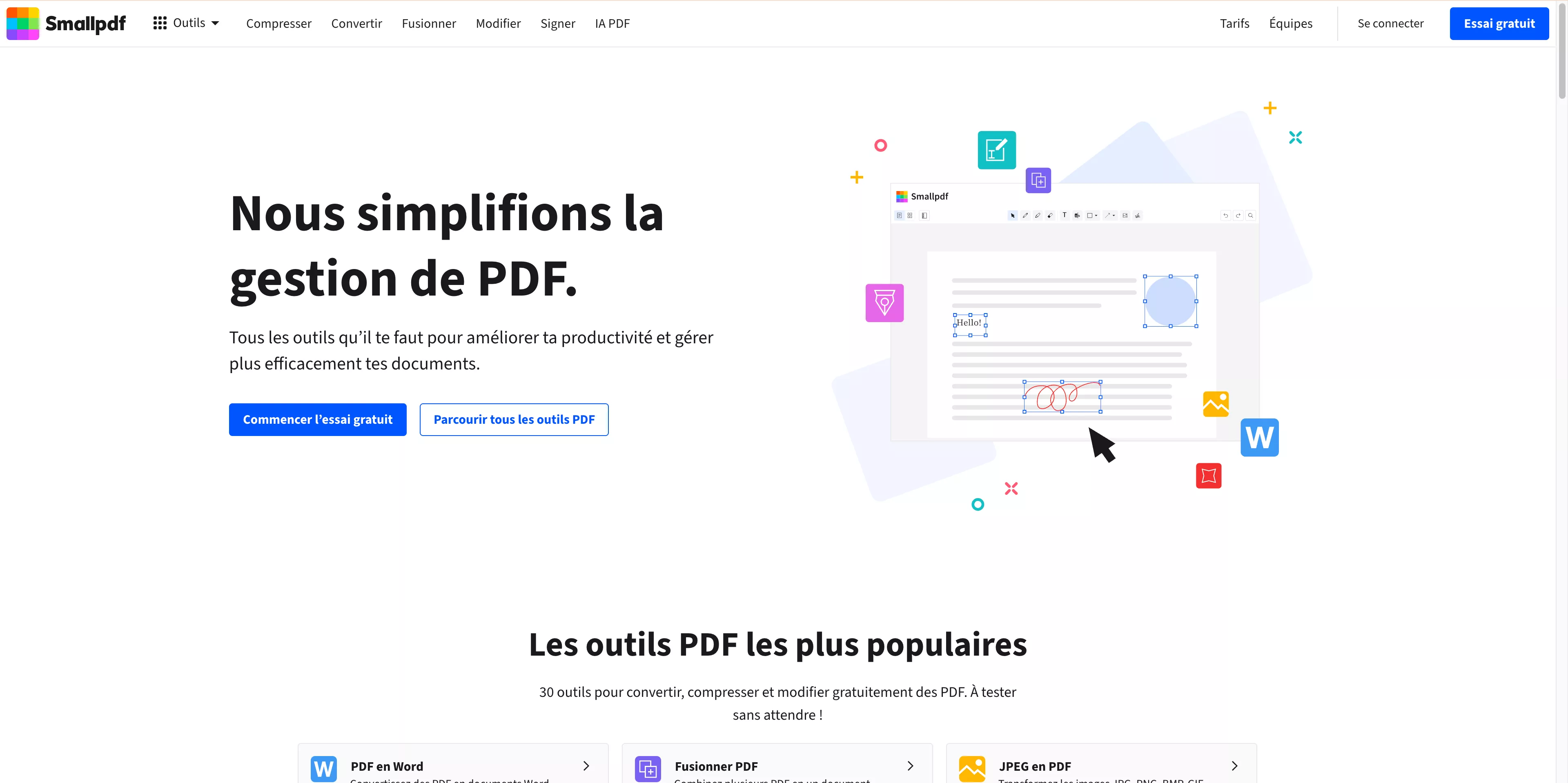 Appuyez sur le bouton déverrouiller le PDF dans smallpdf