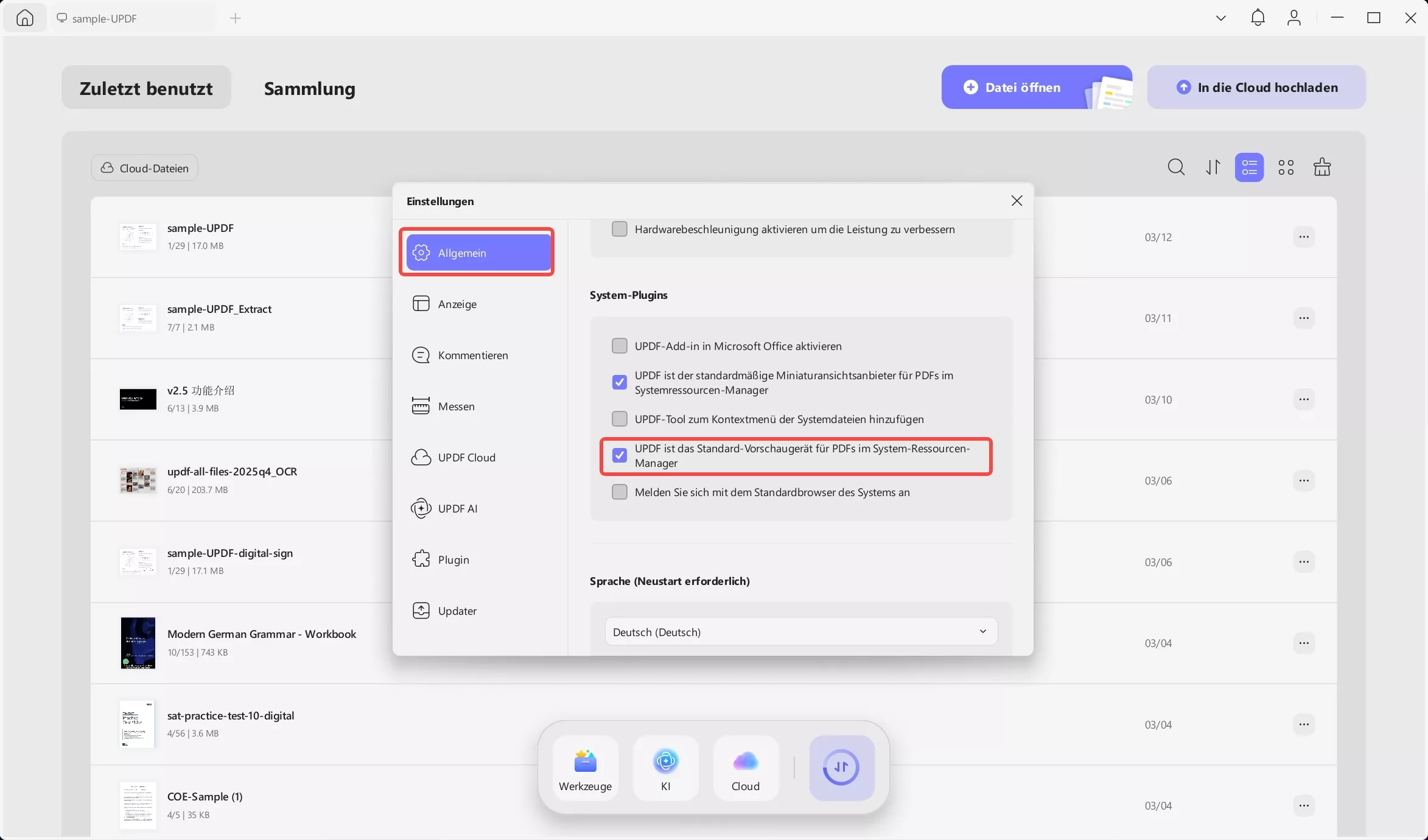 Das UPDF-Tool als Standard-PDF-Viewer festlegen