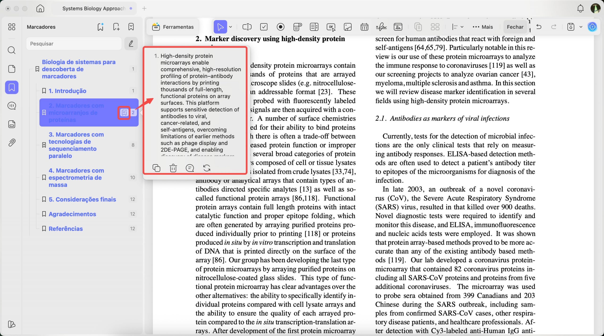 summarize bookmark section updf ai mac