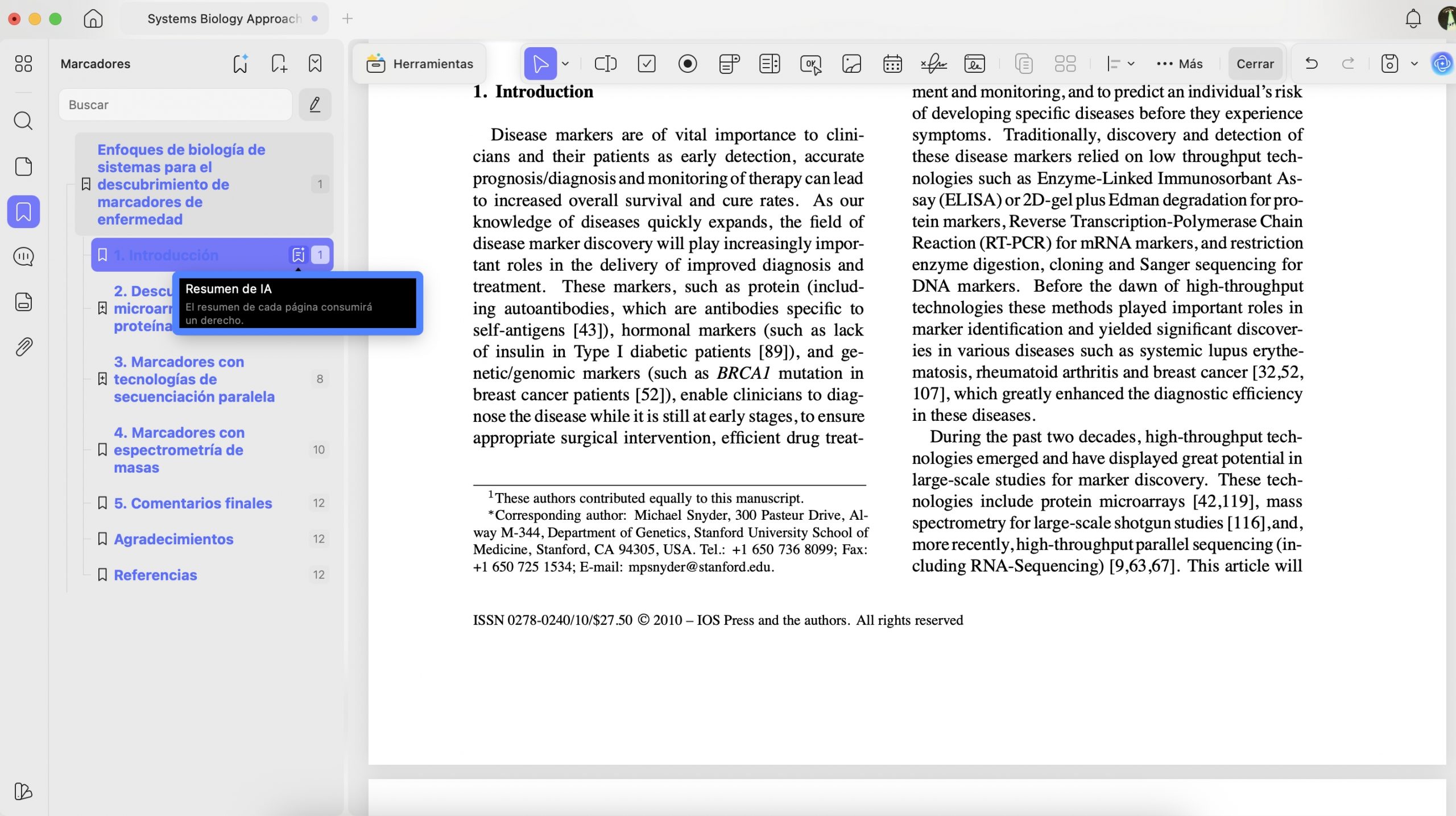 summarize bookmark section updf ai mac