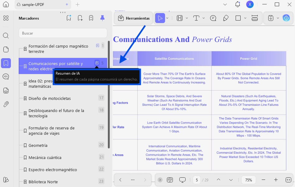 summarize bookmark section updf ai windows