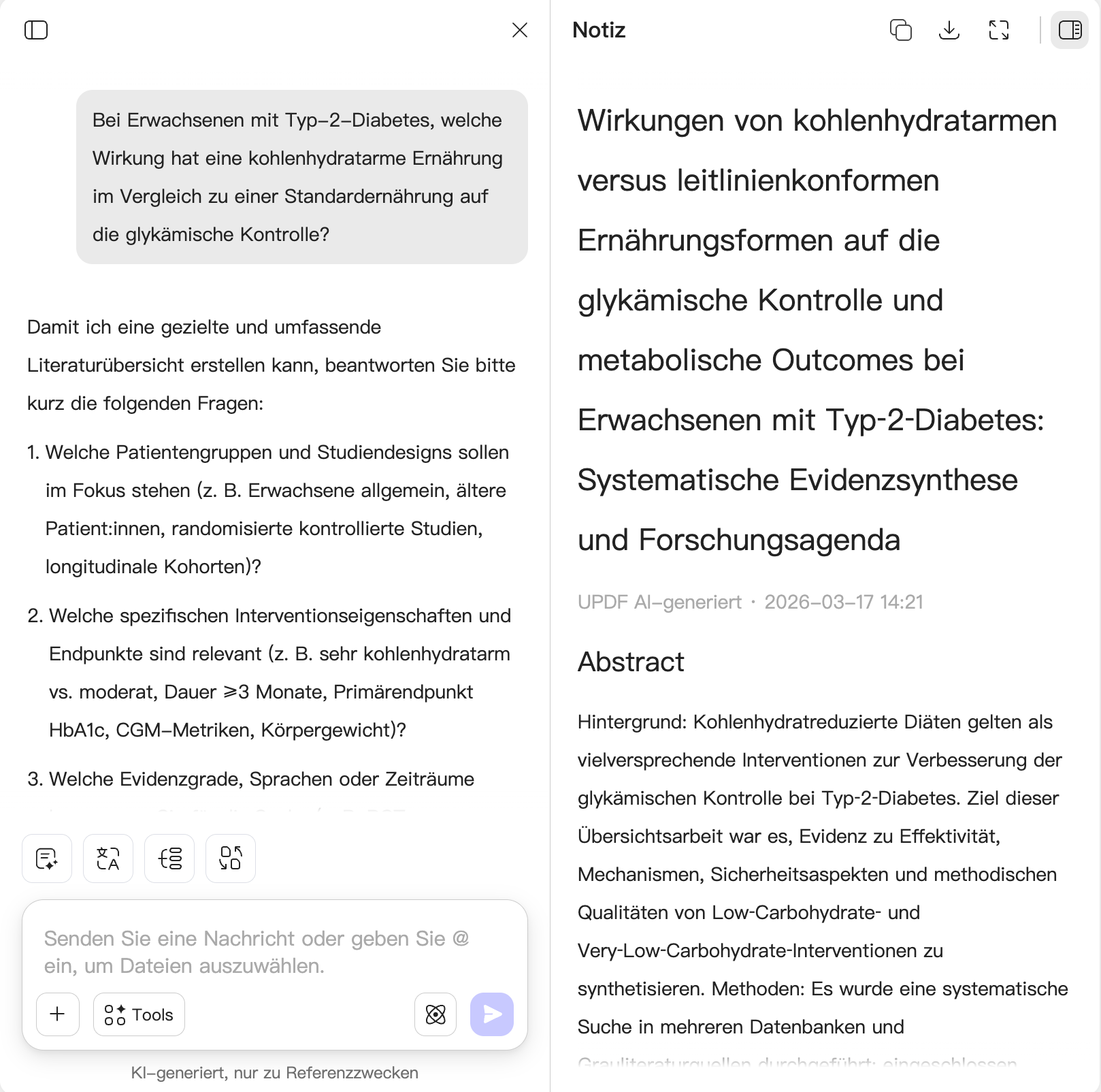  UPDF AI Tools für systematische Reviews