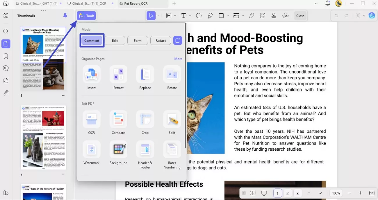 import pdf and access comments