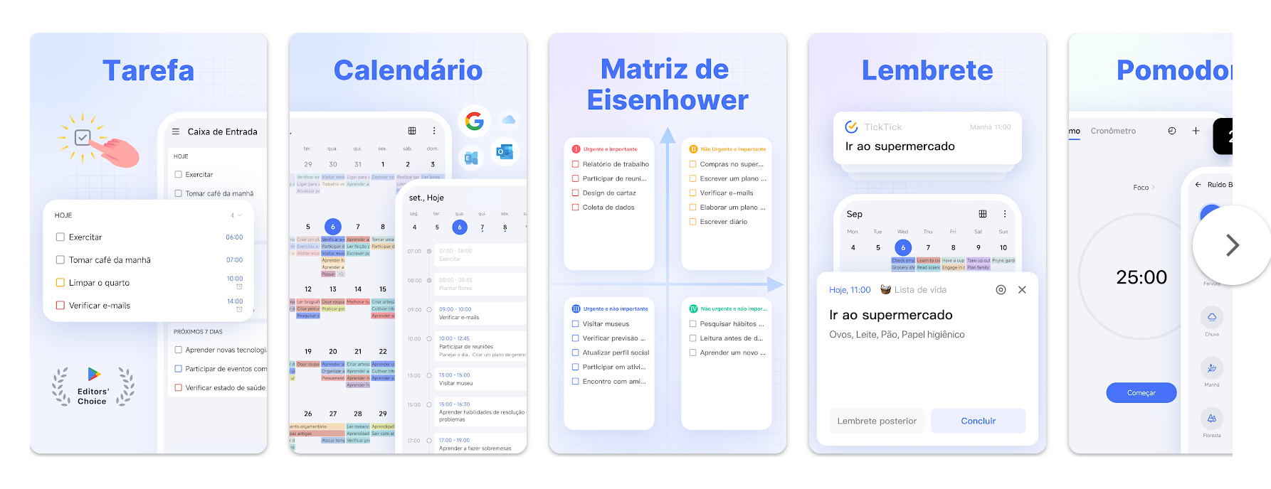 Aplicativos de planejamento para Android: TickTick